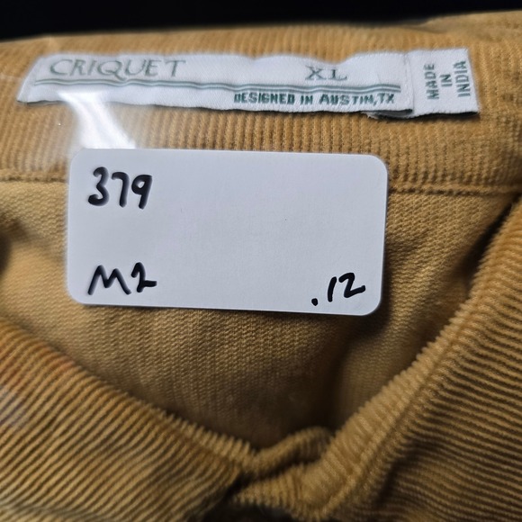 Criquet Shirt Mens XL Yellow Corduory Pearl Snap Button Up Outdoors Western - Picture 9 of 9